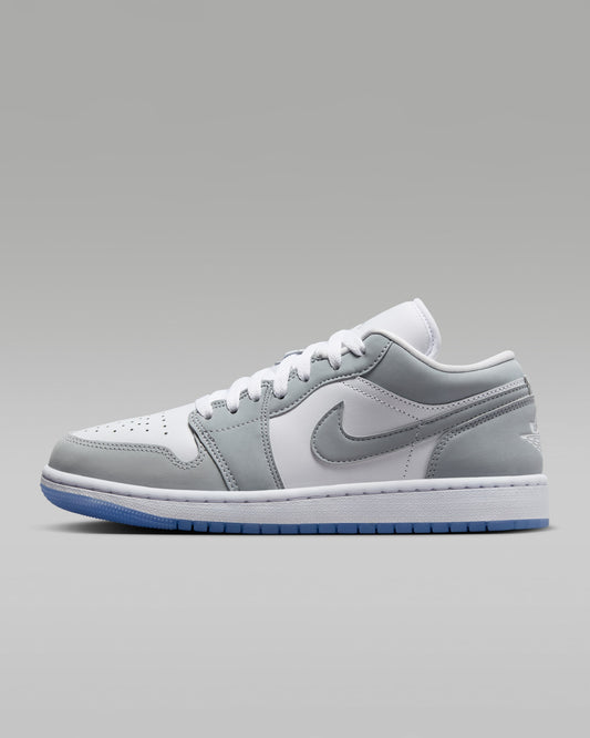 Air Jordan 1 Low shoes in the White/Wolf Grey-Aluminum