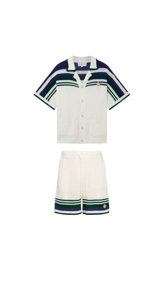Casablanca Crochet Effect Tennis Shirt and matching shorts