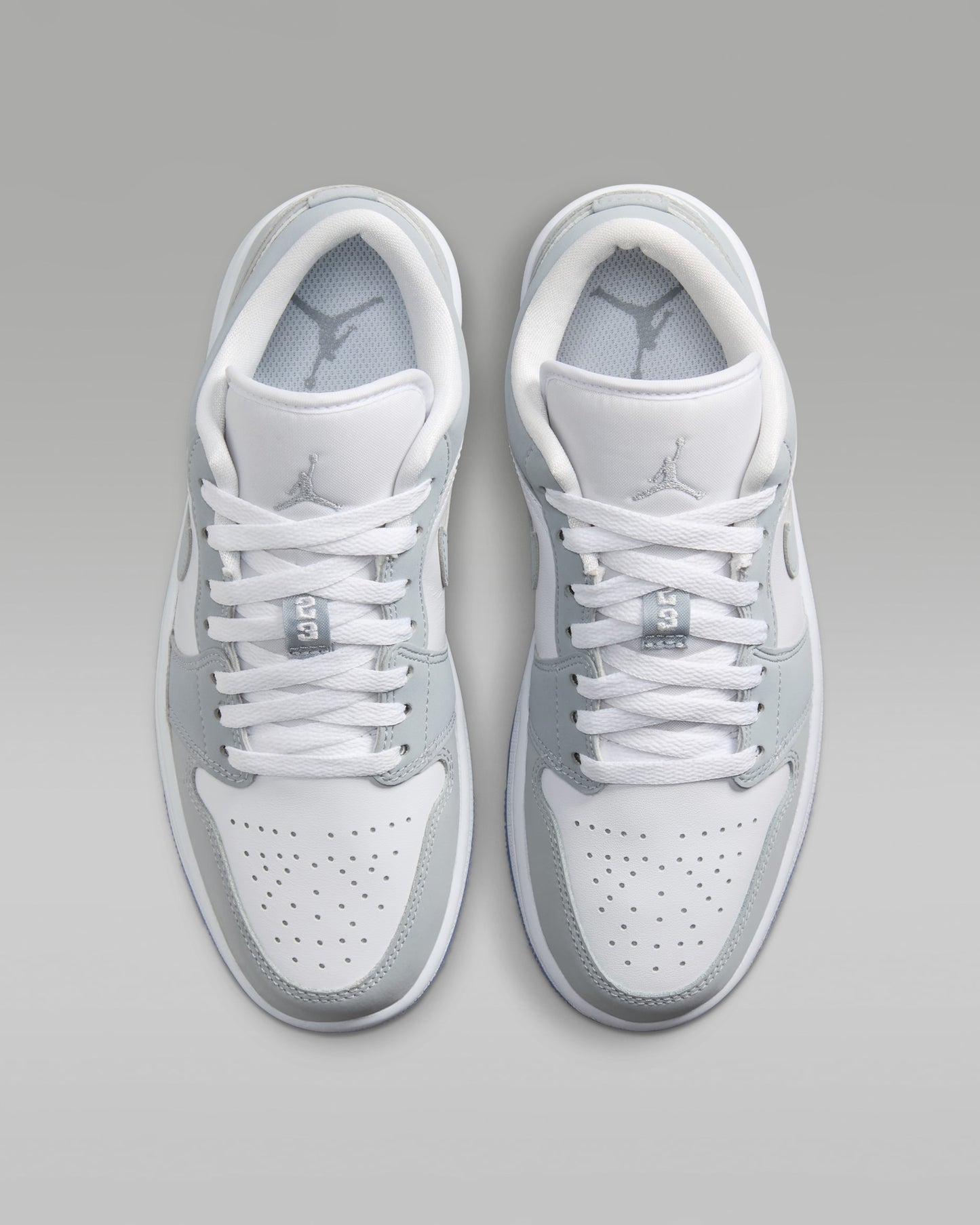 Air Jordan 1 Low shoes in the White/Wolf Grey-Aluminum